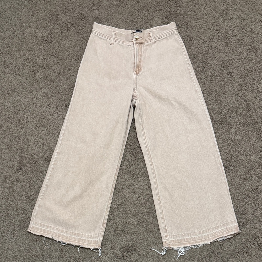 Sincerely Jules 100% Cotton High Waisted Wide Leg Cropped Pants-3/26-Light Pink